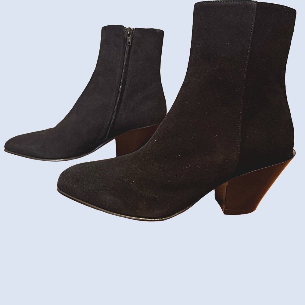 BRAND NEW IN BOX Roberto Festa Milano Black Suede Ankle Boots Size 37 (US 7)